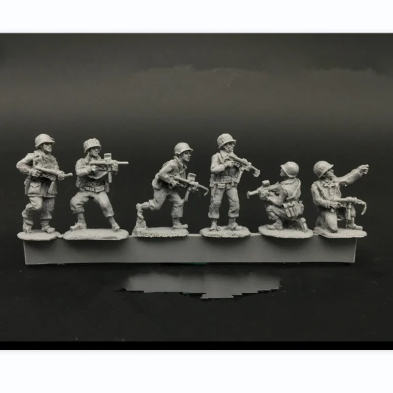 1/72 Resin Figure Die-Cast Character Model Kits U.S. Army 6 People Diy Miniature Unassembled and Uncolored Garage Kit