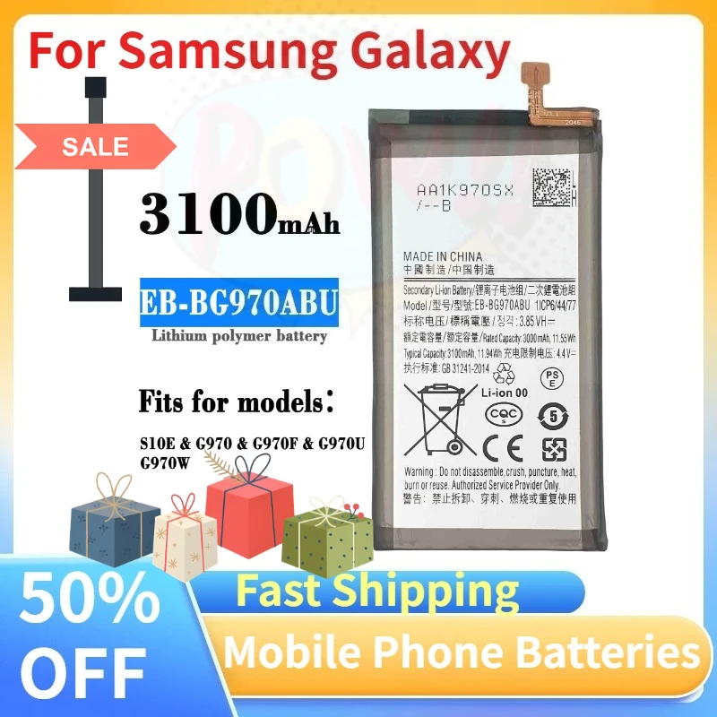 

3100mAh EB-BG970ABU Mobile Phone Battery for Samsung Galaxy S10e S10E SM-G970F G970DS G970F SM-G970U SM-G970W G9700 Batteries
