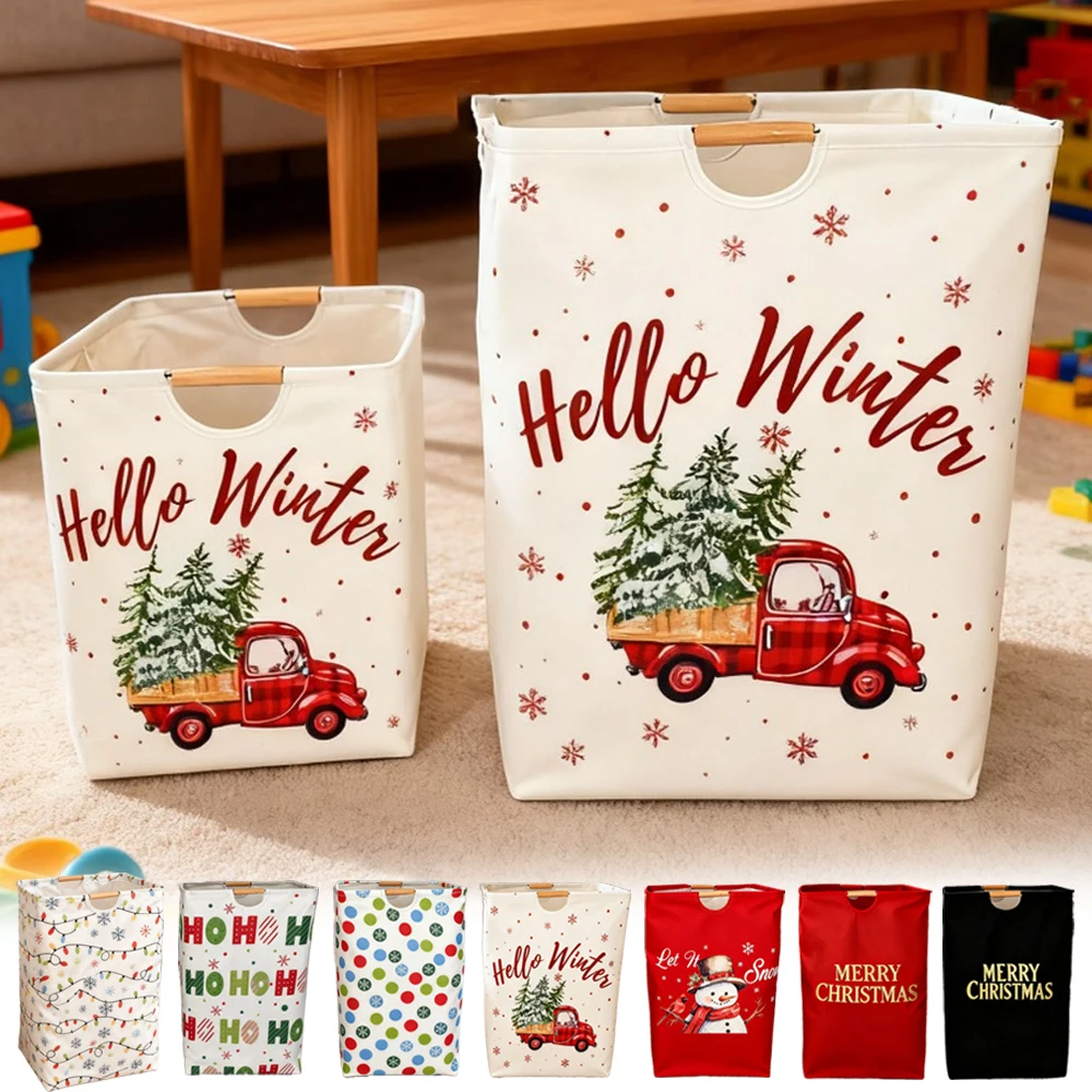 

1PC Christmas Laundry Basket Large Collapsible Laundry Hamper for Laundry Rooms Bedrooms Bathrooms and College Dorms 40x30x60cm