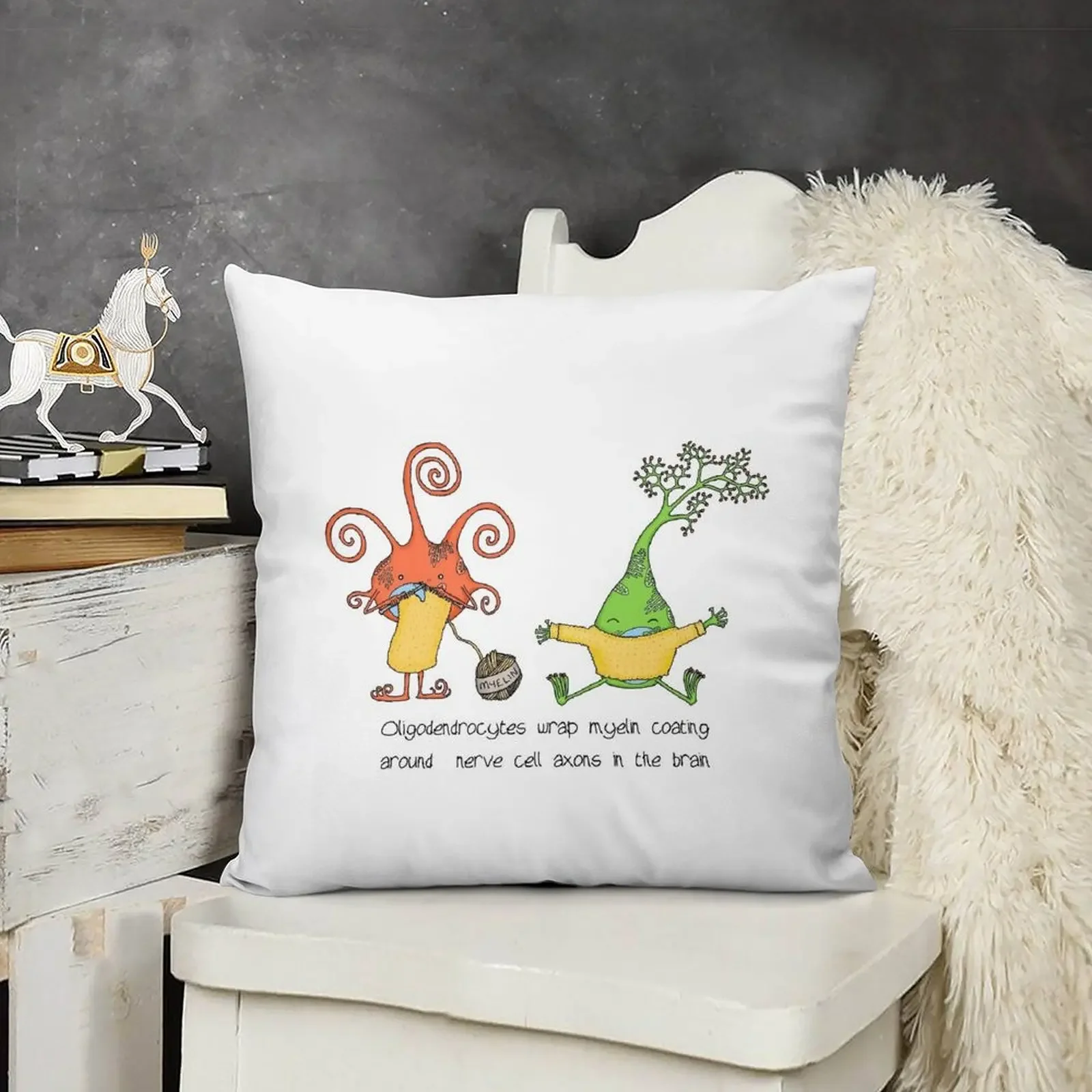 

Oligodendrocytes myelinate! Throw Pillow Anime Pillow Cases Decorative pillow