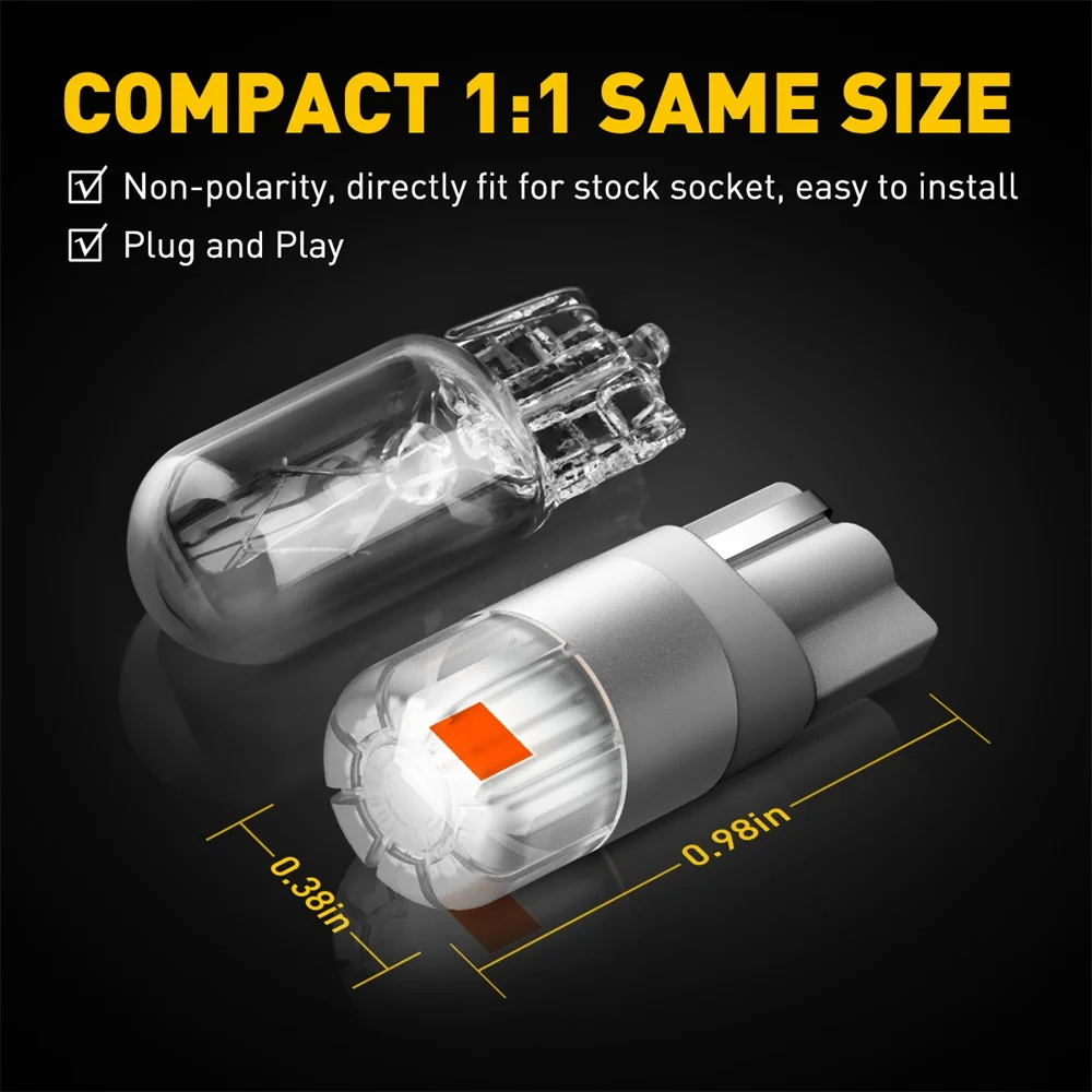 AUXITO 2Pcs T10 LED Red Lamp W5W LED Bulb 194 168 3030SMD Car Parking Position Side Marker Auto Interior Light