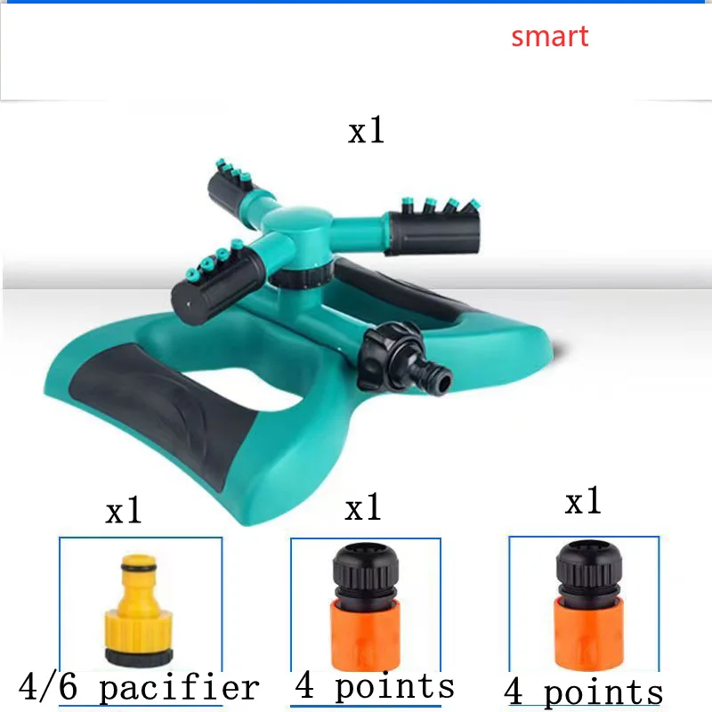 4Pcs 1Set Garden Sprinkler Can Automatically Rotate 360 Degrees Spray Water Saving Time Effort Garden Item
