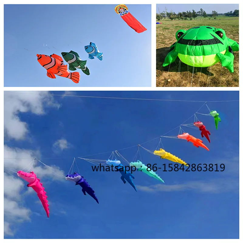 

Inflatable Soft Crocodile Fish Kite Pendant, Professional Large Parachute Flying Kite Accessory