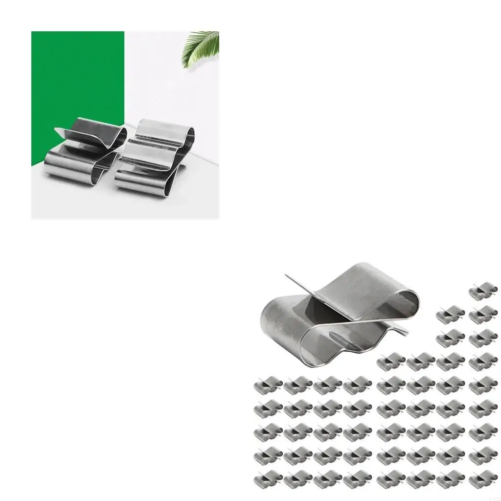 50Pcs Solar Panel Wire Clip Stainless Steel Cable Clips Module Wire Management for Solar Application Trailer Boat