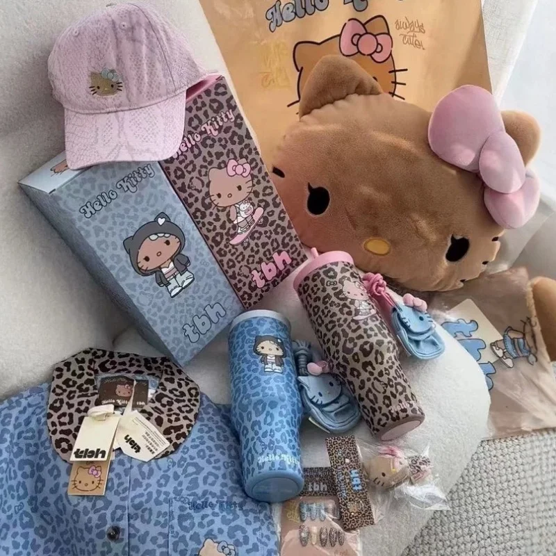 

Новый соломенный термос с леопардовым принтом серии Kitty, спортивная бутылка для воды большой емкости, чашка с холодной изоляцией из нержавеющей стали для девочек Gif