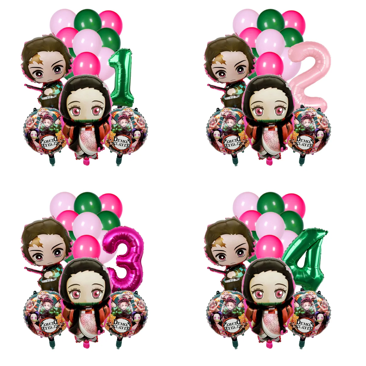 

Demon Slayer Foil Balloons Kimetsu No Yaiba Happy Birthday Balloon Party Decorations Kids Baby Shower Supplies