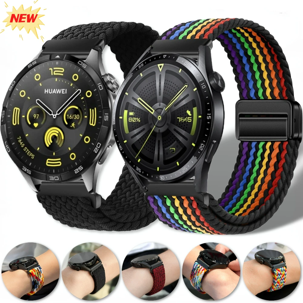 Correa de hebilla de nailon para Huawei Watch GT 4 3 2 46mm/4 Pro 3 Pro, pulsera para Samsung Watch 6/5/4, correa ajustable clásica, 22mm, 20mm