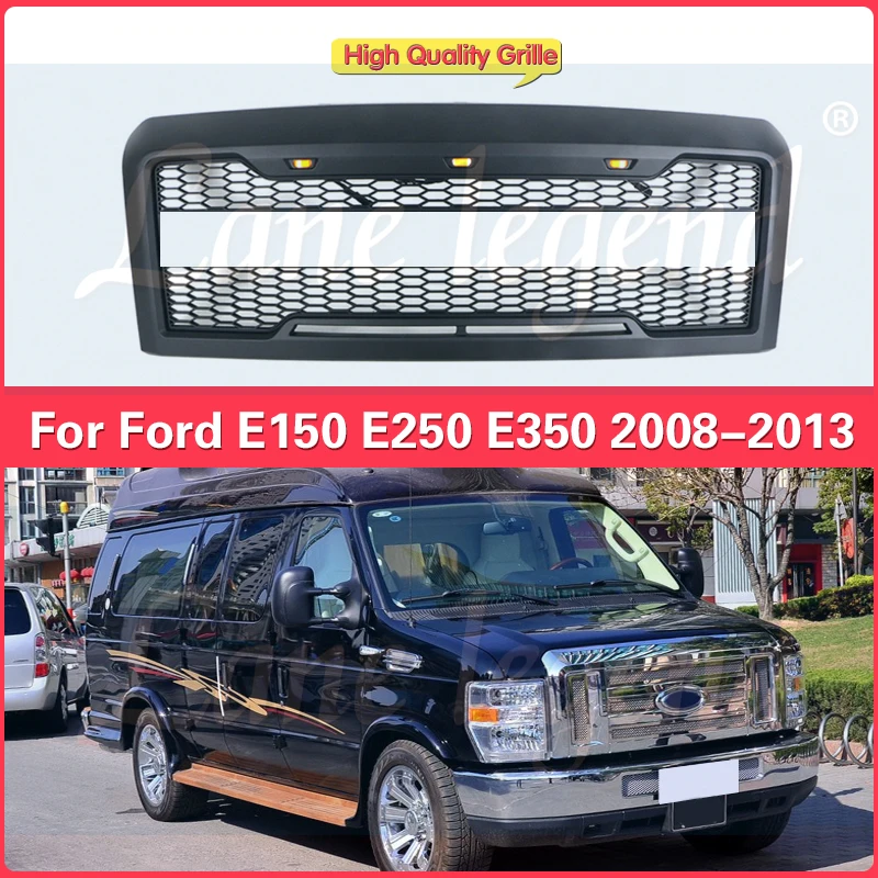 

Exterior accessories offroad Front Grille Matte Black Grille Fit For E150 E250 E350 2008-2013 Car Anterior Reticulum Auto Parts