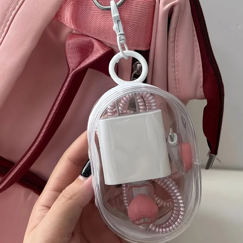 Portable Transparent Cable Storage Bag Hard Shell Digital Organizer Case for Data Line Earbuds Charger Travel Carry Pouch