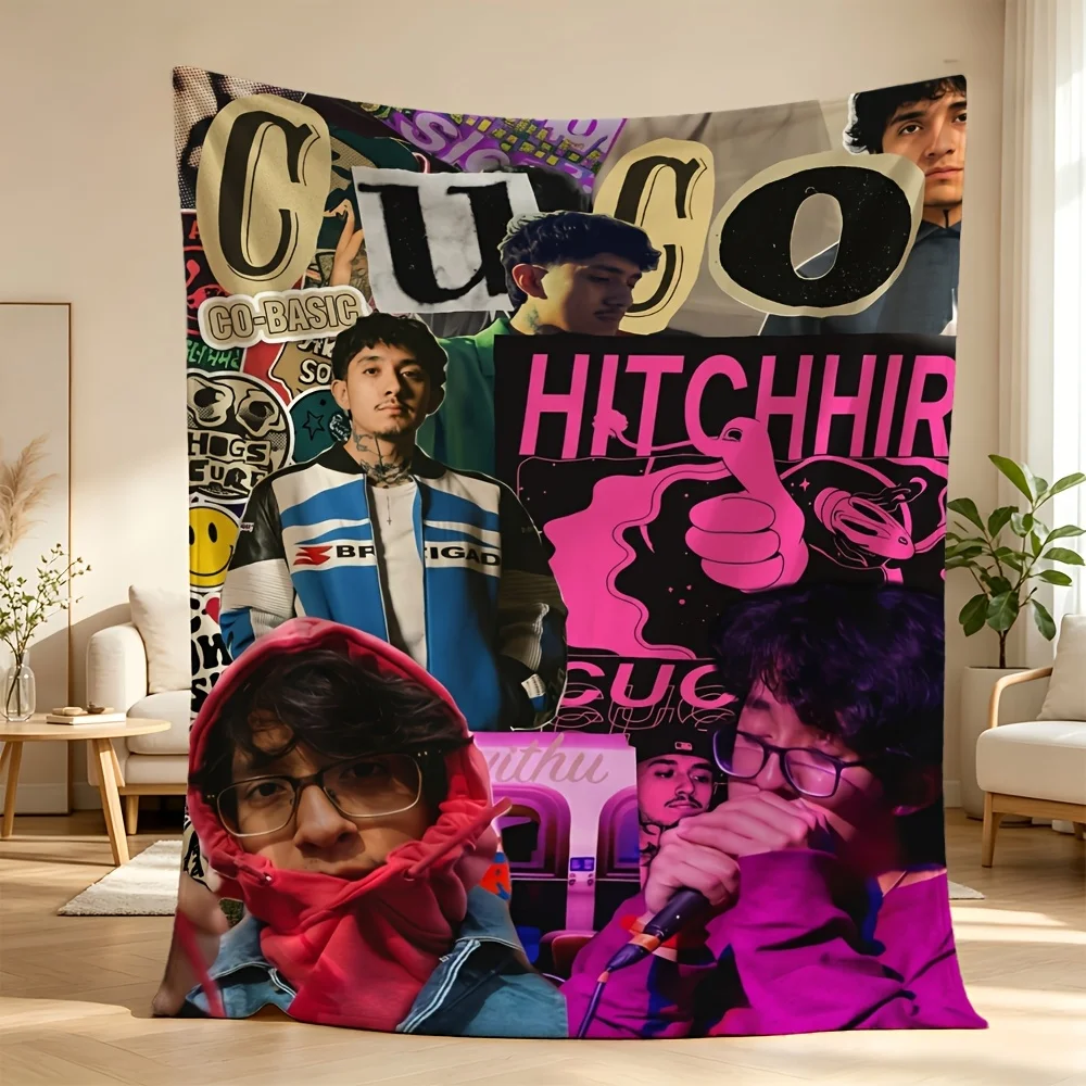 Oversized Graphic Print Blanket Throw 150x200cm Pop Culture Novelty Bed Cover for Sofa Couch Decor