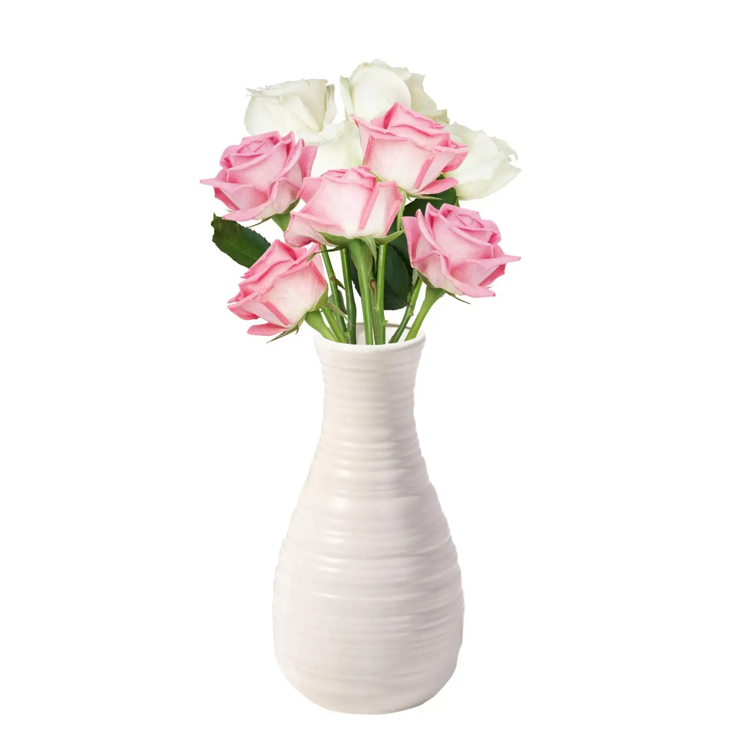 Unbreakable Plastic Vase Ceramic Look Home Decor Living Room Table Flower Vase, Customized