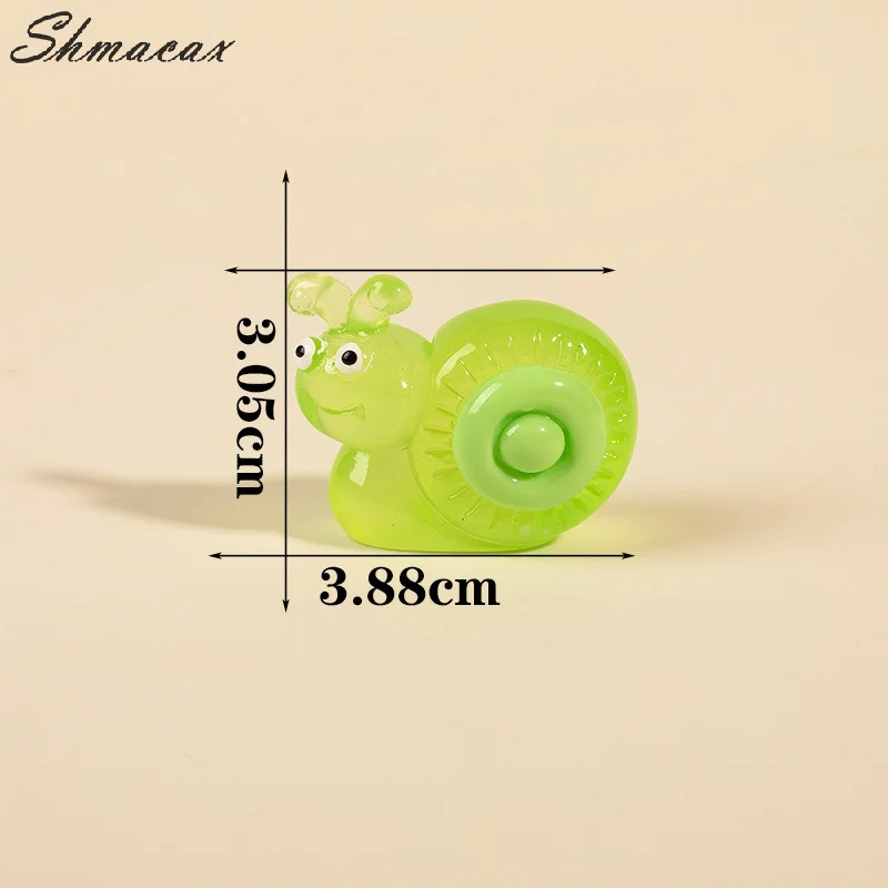 Luminous 3D Cartoon Snail DIY Accessories Cream Glue Keychain Pendant Micro Landscape Doll House Toy