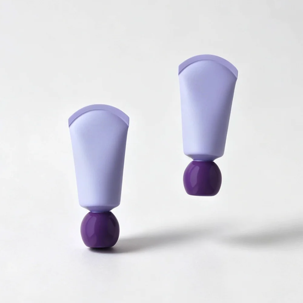 50ml Matte Purple Soft Tube with Curved Tail 50g Empty Squeeze Bottle Cosmetic Lotion Cream Shampoo Refillable Container