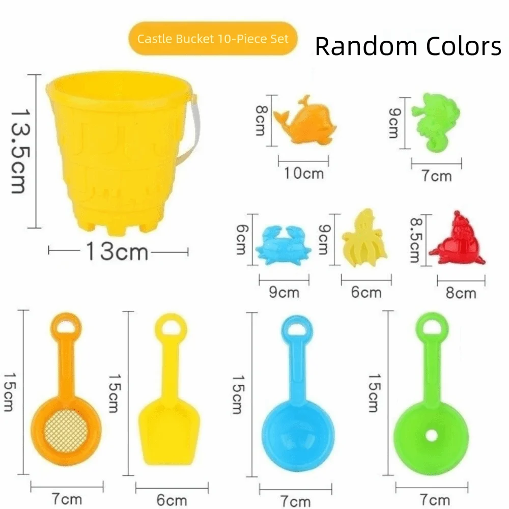 Outil de creusement, seau en plastique, jouets de plage, grande pelle, couleur aléatoire, jeu d'eau, bouteille d'arrosage, outils pour enfants, été en plein air