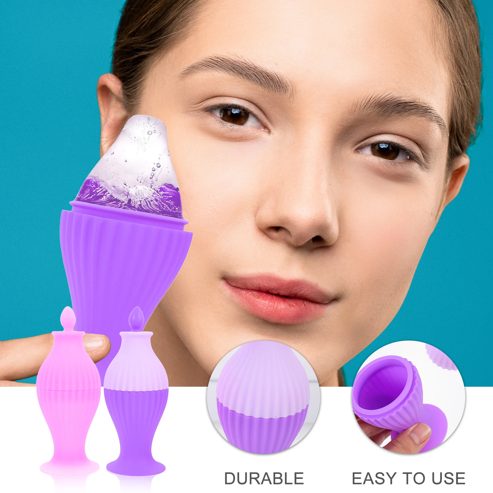 

2Pcs Facial Skin Massage Ice Beauty Tool Silicone Tighten Skin Care Treatment Face Beauty Tool Face Icing Mold