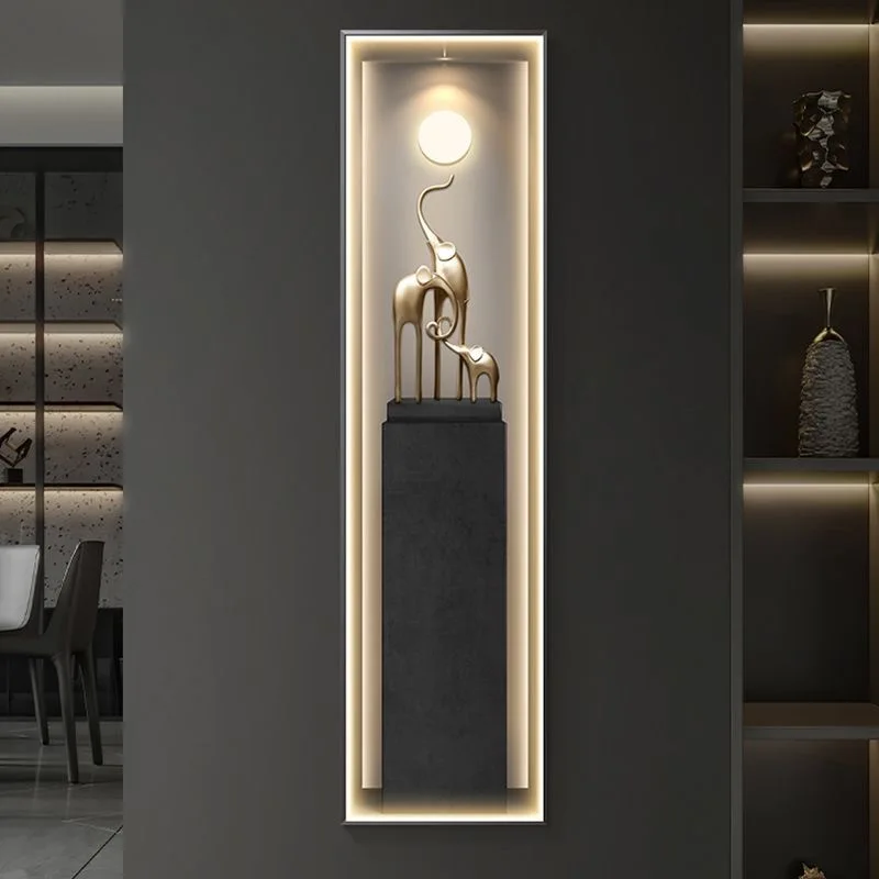 Imagem -03 - Simples Vertical Led Wall Lamp Luz Abstrata Luxo Grand Entrance Decoração Modern Pendurado Pintura Corredor