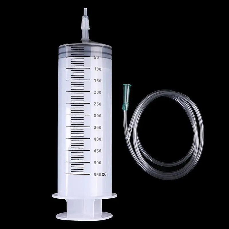 1pc/4pcs 10-550ml Large Capacity Syringe Reusable Pump Measuring With Tube Feeding Ink Pumping Oil Feeding Enema Glue Filling