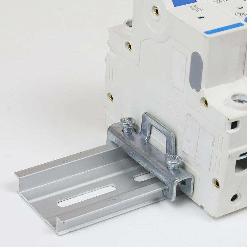 10 unids/lote E/Reino Unido bloques de terminales universales final/extremo stoper DIN Rail extremo tornillo abrazadera Terminal bloque fijo gris