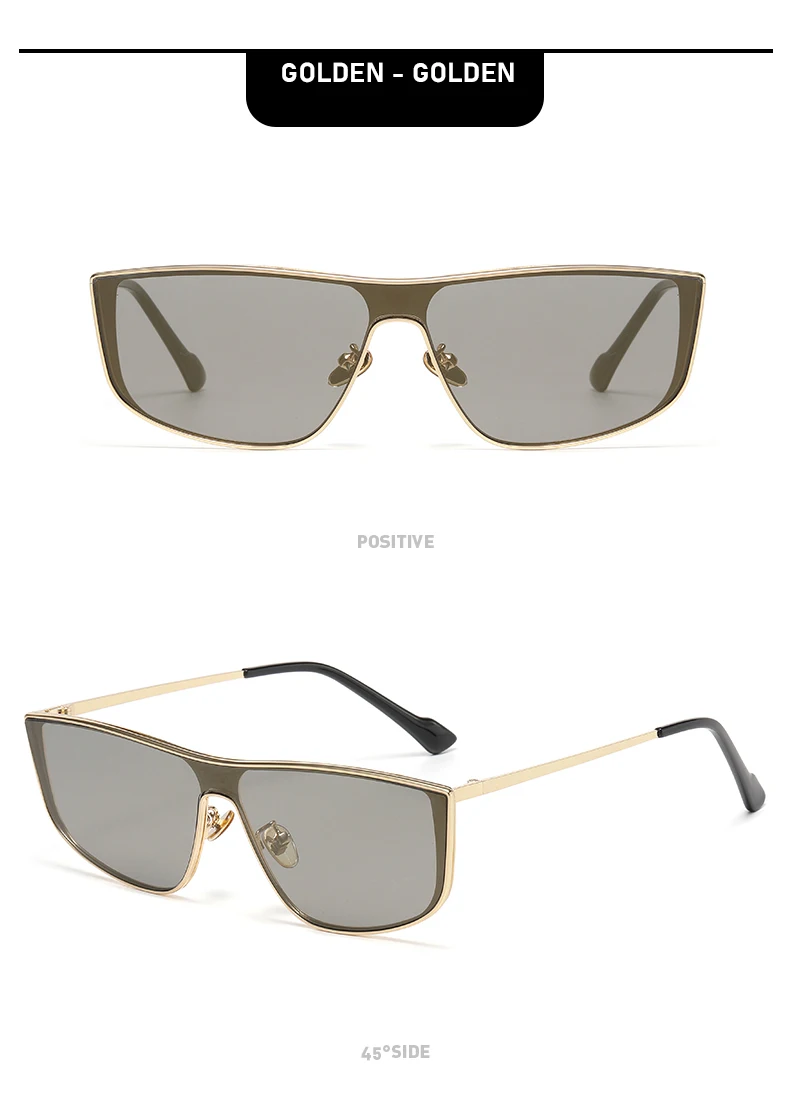 Einteilige Sonnenbrille mit Metallrahmen, modische und hochwertige Sonnenbrille für quadratische und runde Gesichter für Damen und Herren 2507 – Detail 13