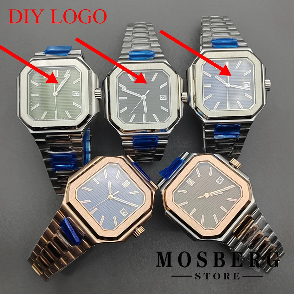 

DIY LOGO NH35 44mm Watch Mechanical Wristwatch Man Waterproof Fit NH35 Miyota8215 Automatic
