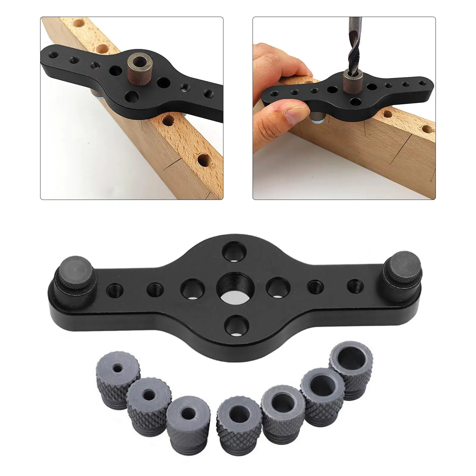 Vertical Self Centering Dowel Jig Kit Stainless Steel Drill Guide Wood Hole Puncher Tool for Woodworking Projects
