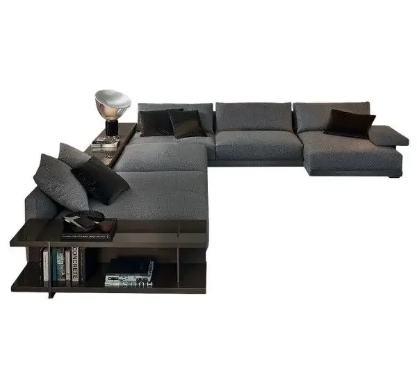 Luxury design Italian modern furniture L shape fabric sofa set minimalist corner sofa living room sectional couch sofa