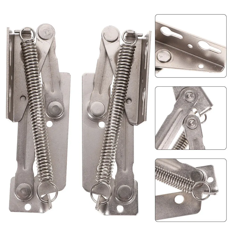 

2 Pair Spring Hinge Hinges for Cabinets Door Lift up Lid Folding Support Cupboard Doors Kitchen Replacement