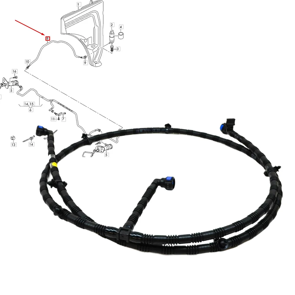 

Шланг омывателя передних фар для Q7 4M0955970B, сменный, для установки, аксессуар для очистки фар автомобиля