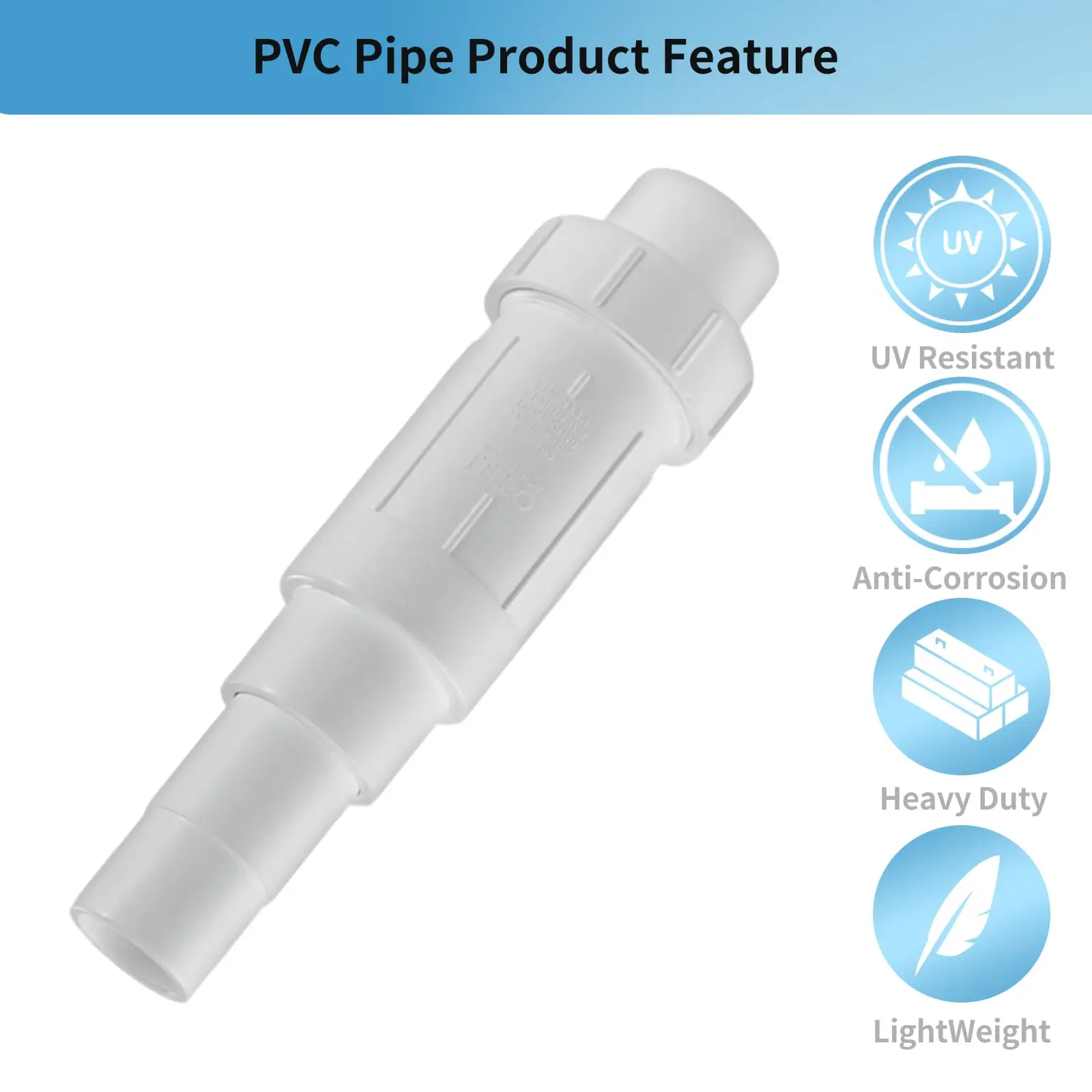 LESSO 1 1/4" PVC Repair Coupling, PVC Pipe Repair 1-1/4 inch Kit for Broken or Cracked In-Ground Pipe Fittings Waterproof Durabl