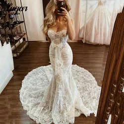 Sexy Off Shoulder Bow Lace Mermaid Bride Dress Bohemia Sweetheart Bodycon Bridal Gowns Fashion Wedding Dresses suknia ślubna