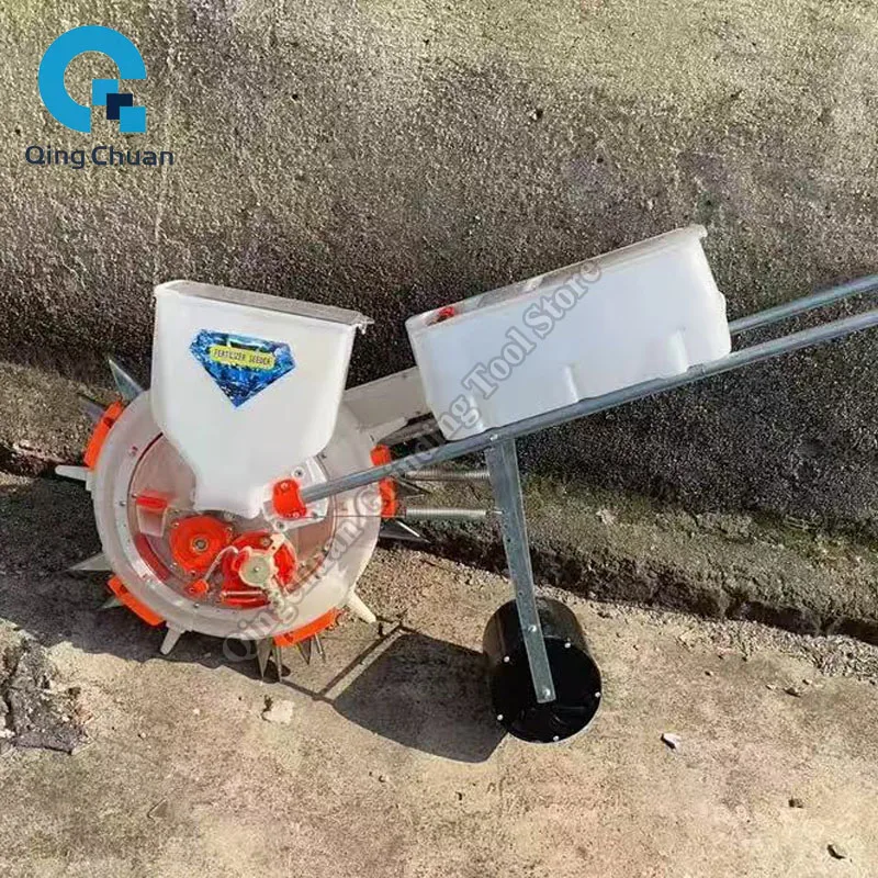 Hand Push Seeder Fertilizer Integrated Soybean Seeder Drum Demand Machine Seeder Cotton Seeder
