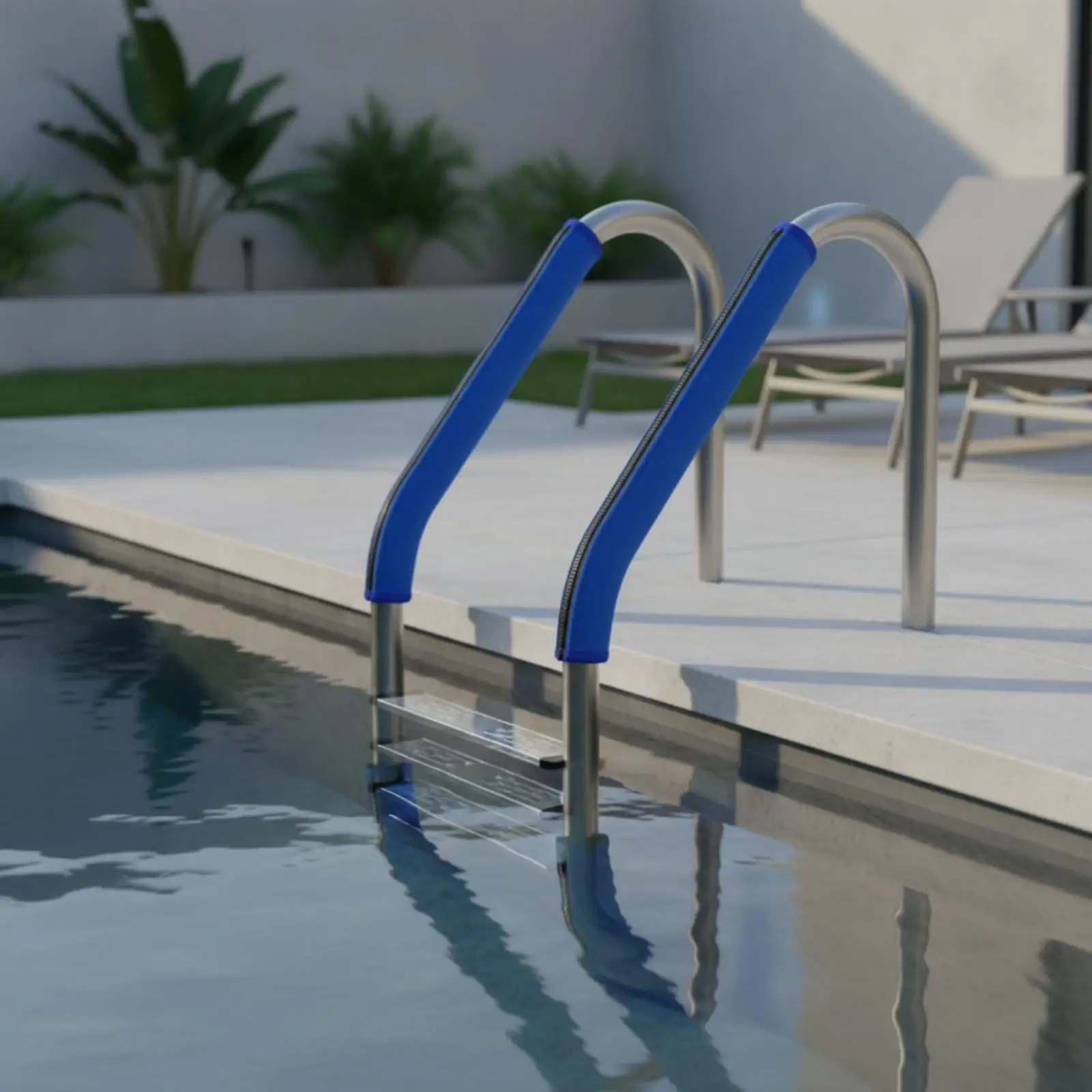 Zippered Neoprene Pool Ladder Handrail Cover Protective Sleeve for Standard Railings Easy Install Comfort Padding
