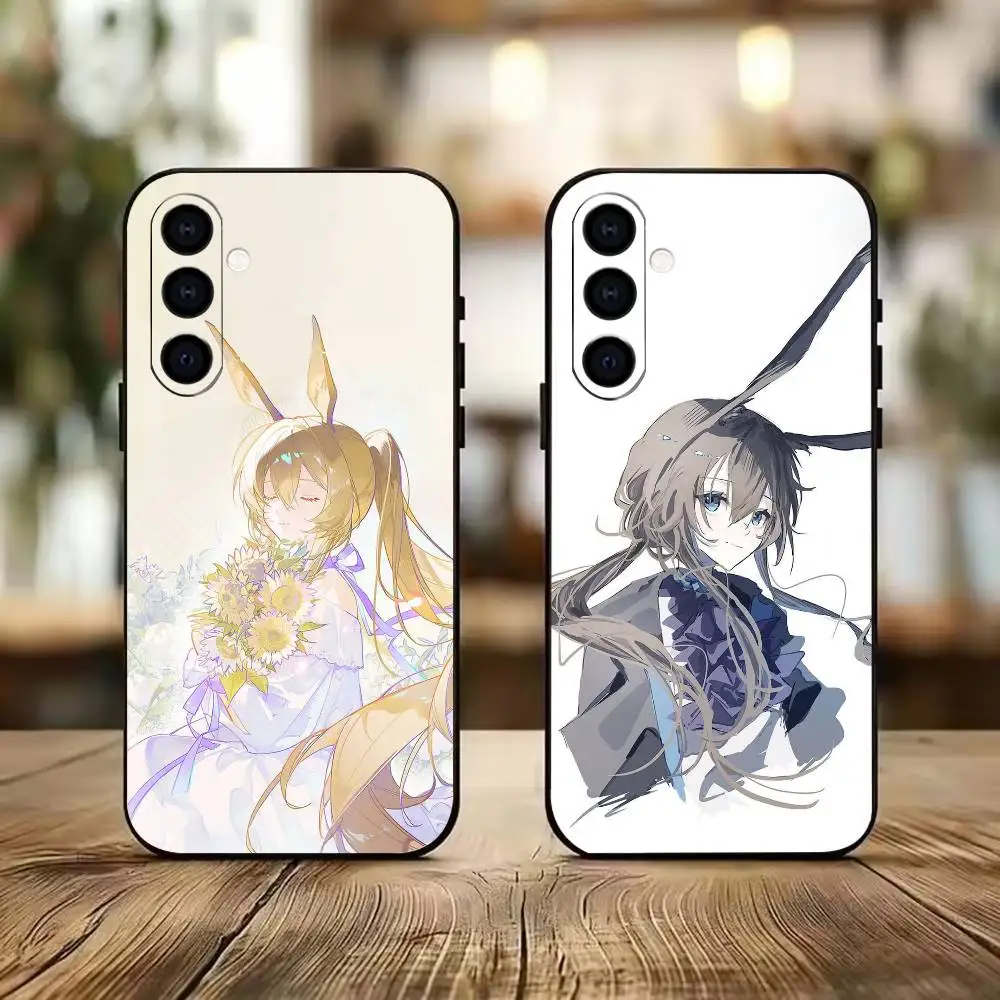 Arknights Quiet A-AMIYA Phone Case Black Silicone Soft For Samsung A73,A72,A71,A70,A53,A52,A51