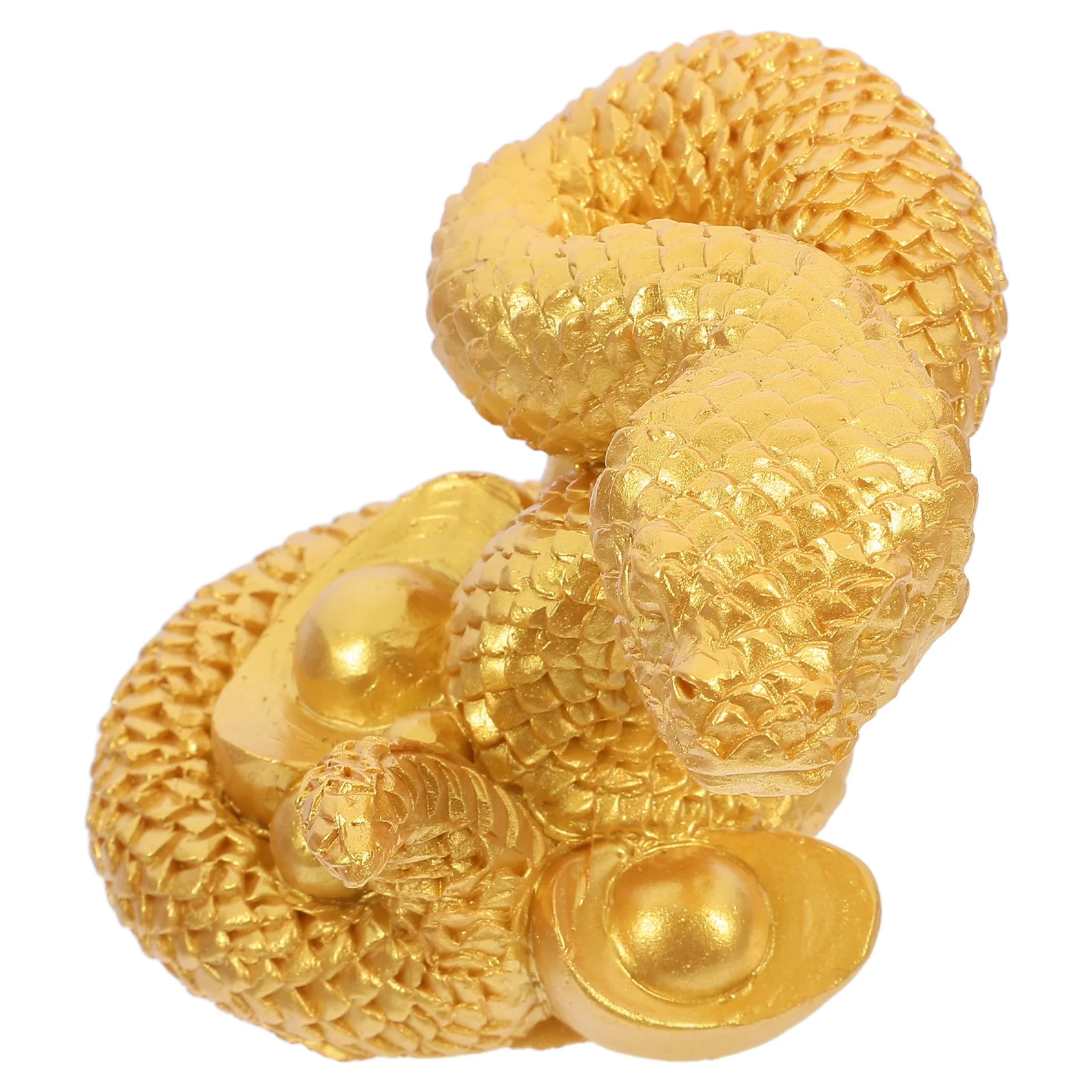 

Resin Snake Statue Chinese Style Golden Yuanbao Snake For Garden Tabletop Decoration Prank Gift Creative Animal Statues Small