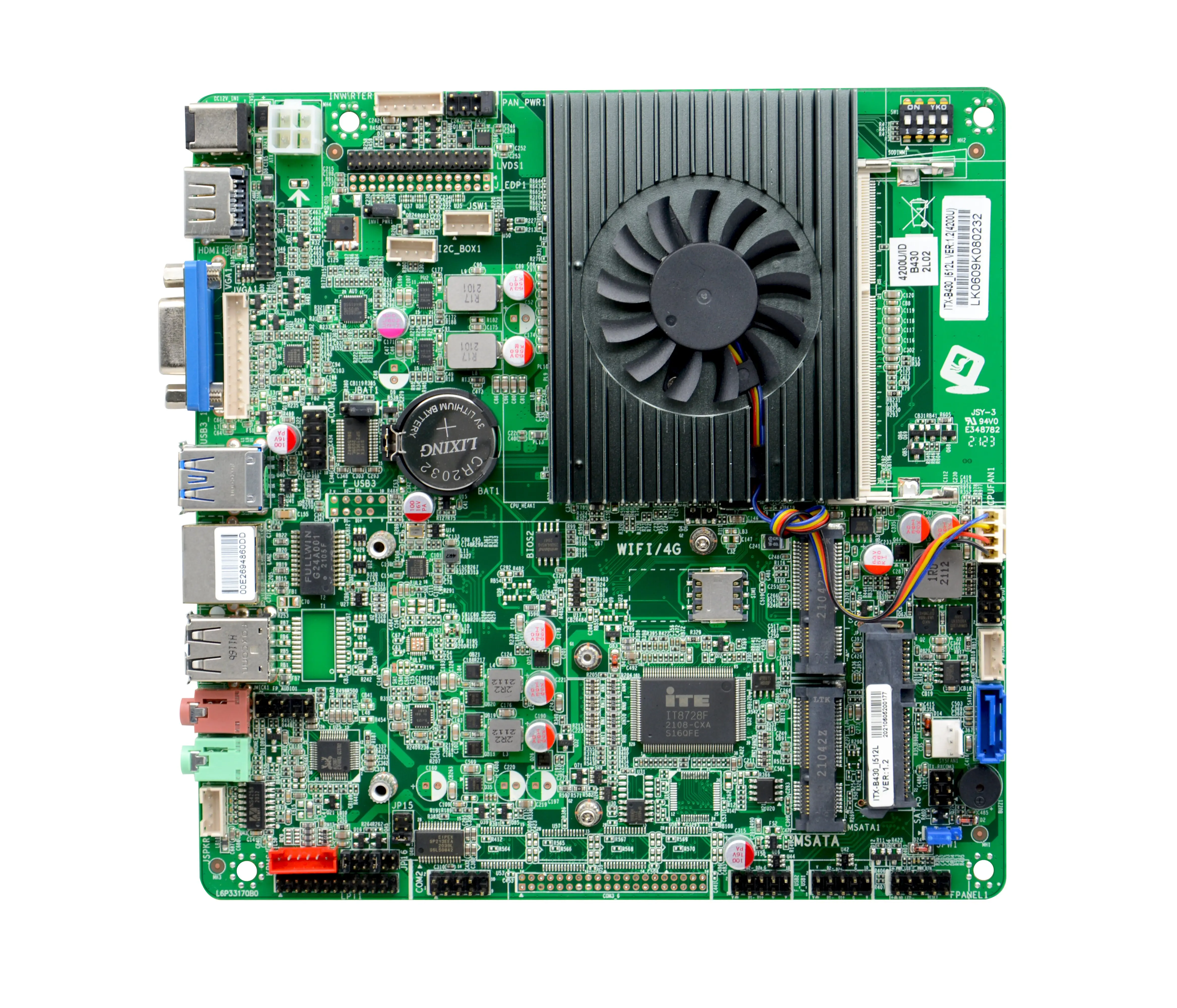 Imagem -02 - Industrial Mini Itx Motherboard Intel i5 4300u I54310u com Usb3.0 Lvds Vga Hdmi Suporte Windows 10 Sistemas Linux