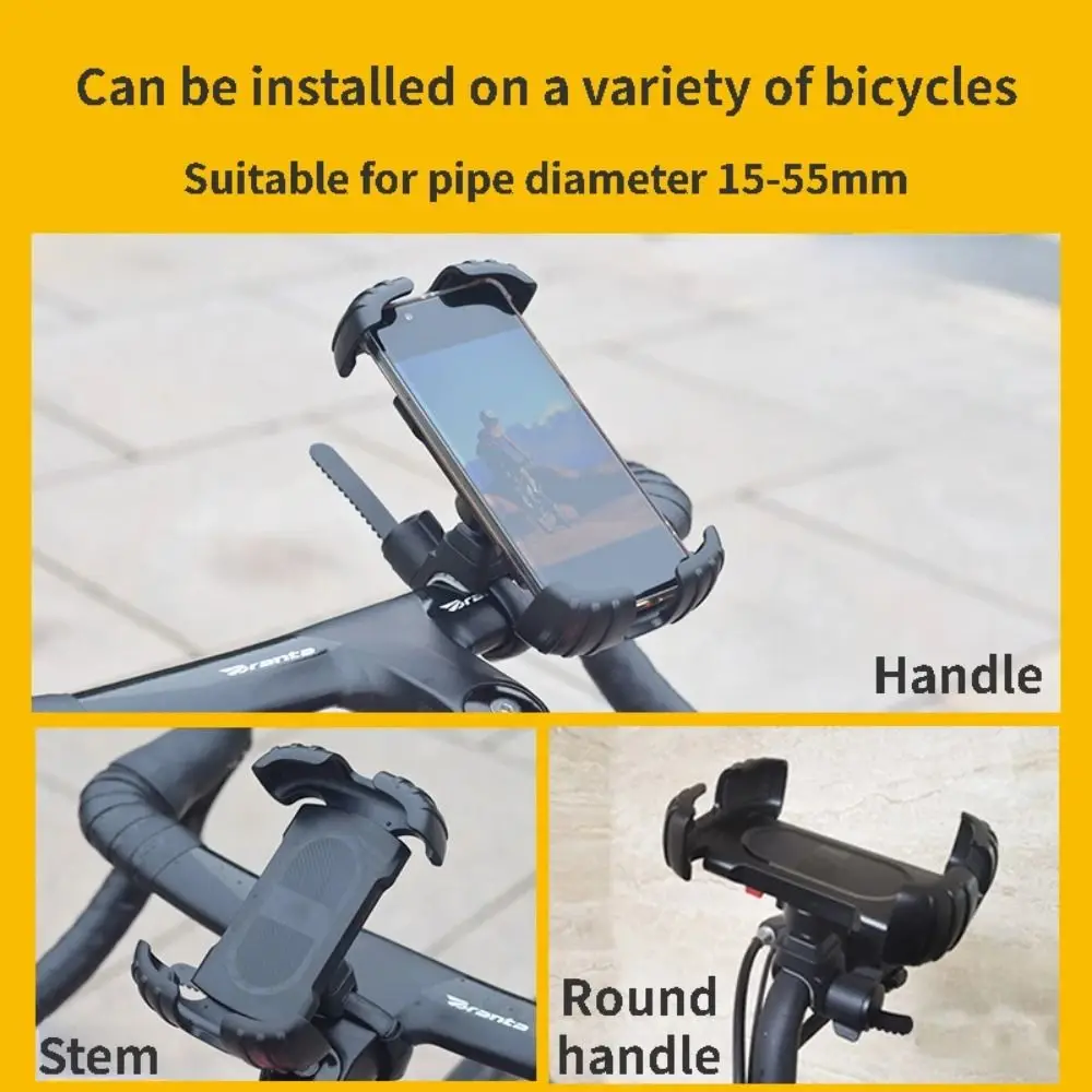 

360 Degrees Rotation Road Bike Phone Holder Non-slip Adjustable Bicycle Mobile Phone Stand Anti-shake for 4.7-7.2 inch Phone
