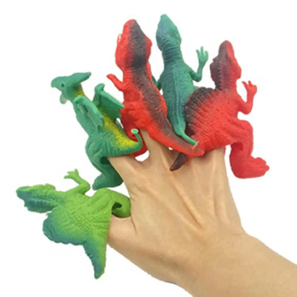 Children Animal Finger Toy Dinosaur Toy TPR Quick Rebound Tricky Toy Stress Relief Elastic Flying Decompression Toy Party Favor