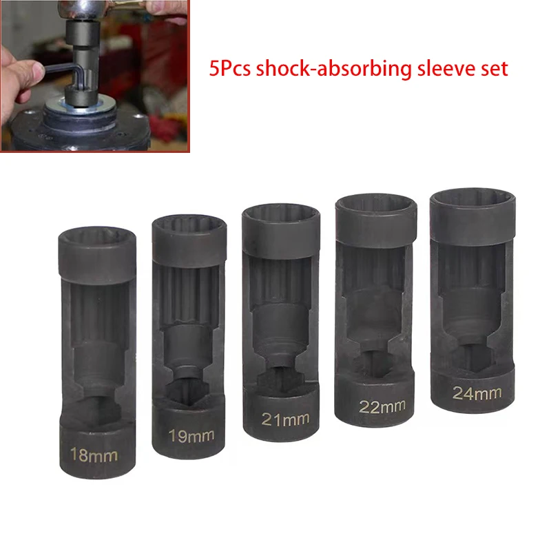 

5PCS 1/2" Drive Suspension Shock Tool Strut Nut Socket Set Car Repair Tool 18MM 19MM 21MM 22MM 24MM Chrome Vanadium Steel