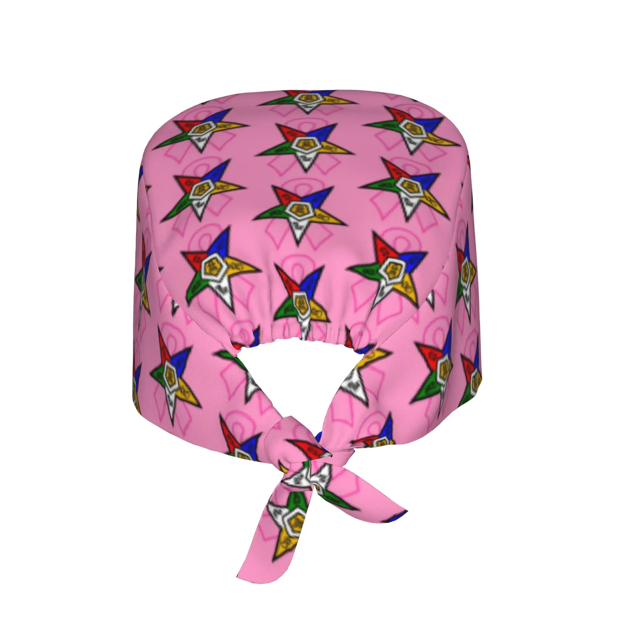 OES cancer ribbon,order of the eastern star Scrubs Cap Surgical Hats Men Women  Operating Room Cap Operator Hats Lab Works Hat
