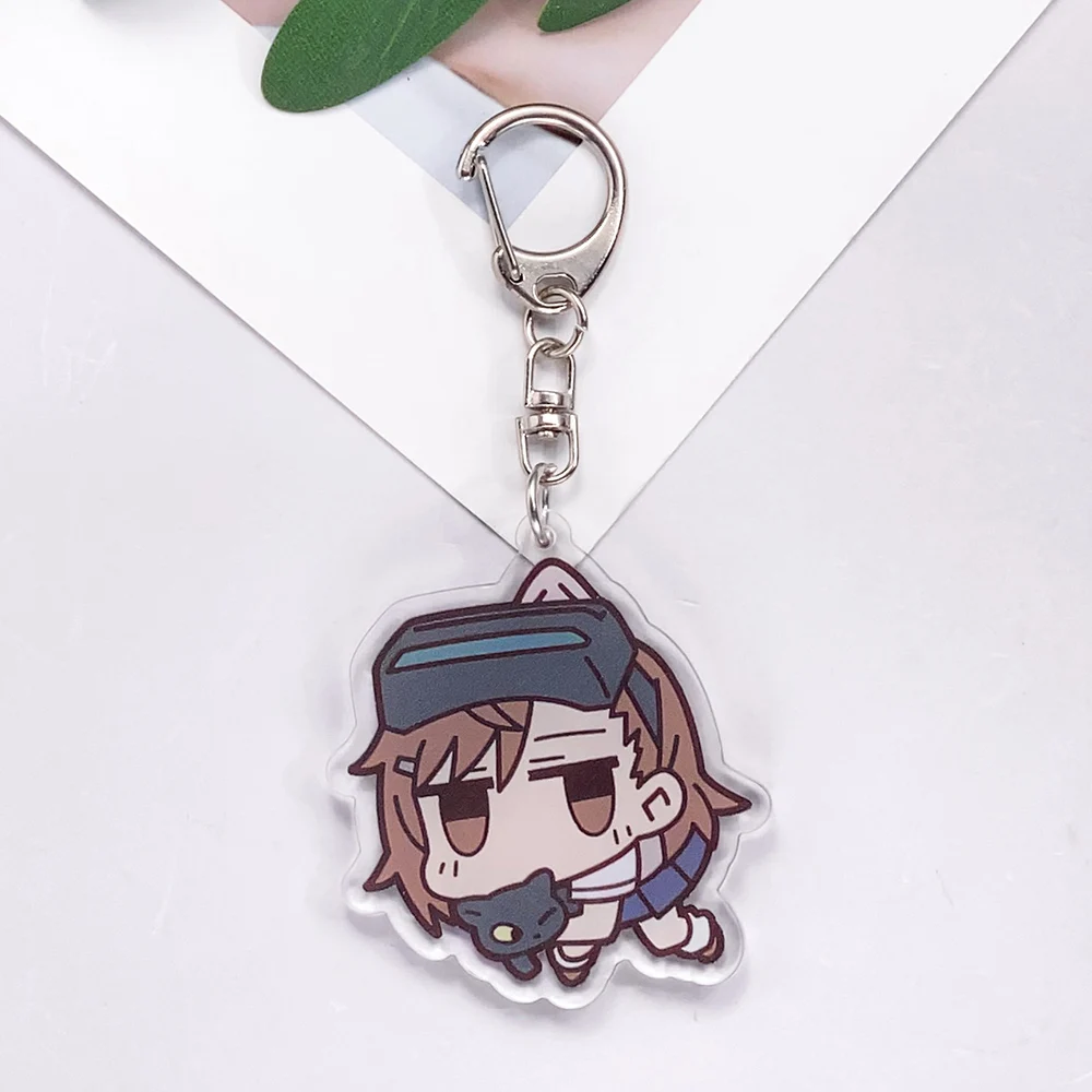 8Pcs Anime A Certain Scientific Railgun Acrylic Keychain Accessories Cute Bag Charm Backpack Pendant Key Ring Gifts For Friends