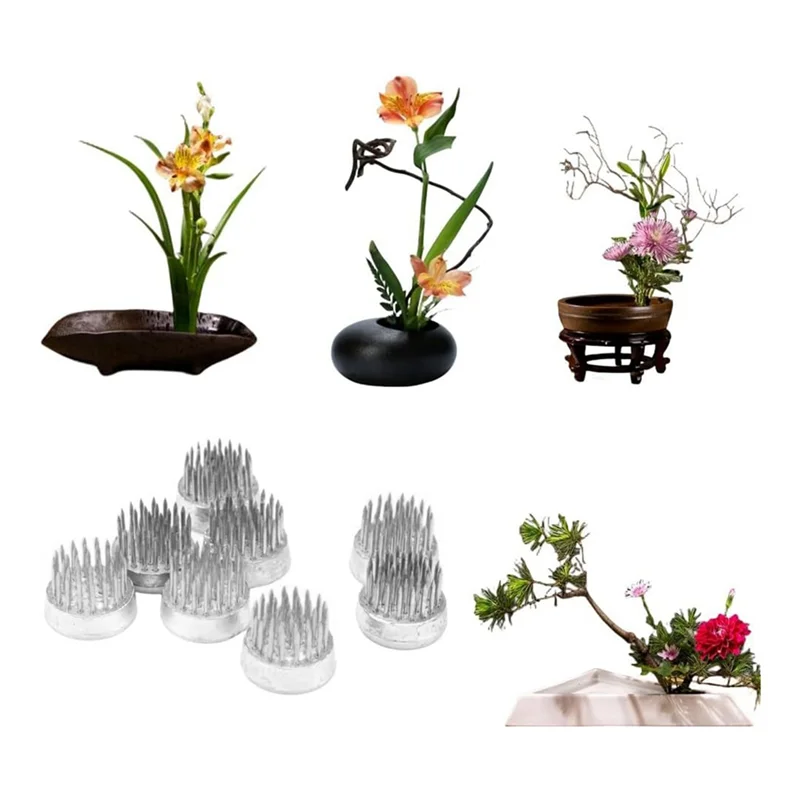 

ABBN-Цветочные лягушки для держателя композиций Цветочная лягушка Лягушка из нержавеющей стали для классной комнаты, дома, офиса 0,9 дюйма Металл 24 пирога