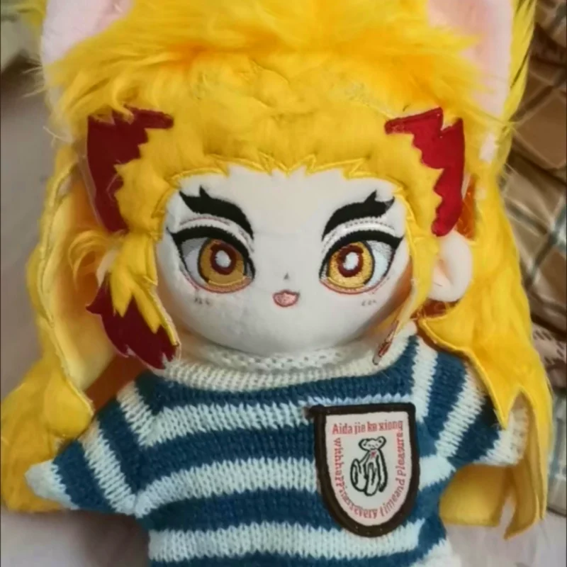In Magazzino 20 centimetri Demone Slayer Anime Rengoku Kyoujurou Cosplay Peluche Bambola Farcito Vestire Giocattolo di Cotone Vestiti Intercambiabili Regali