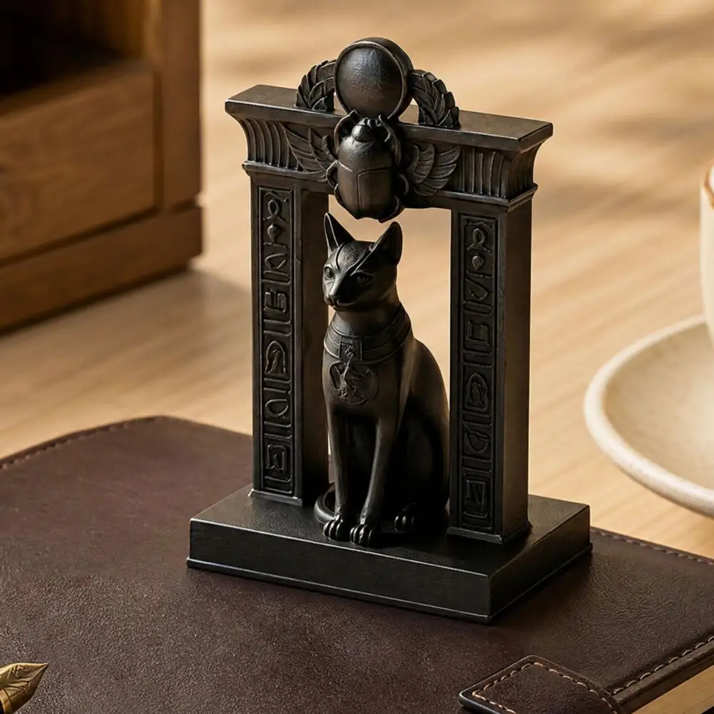 Egyptian Cat Statue Ancient Egypt Inspired Cat Statue 3d Printed Mythology Figurine Protective Home Office Desk Decor Shelf Art