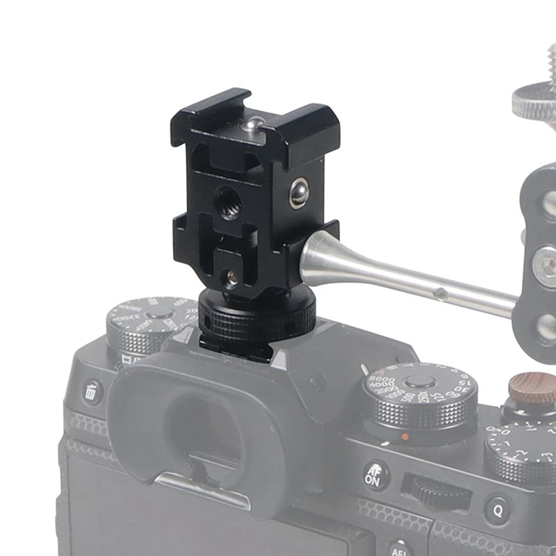 トリプルシューズホルダーアダプター,スタンド,LEDビデオ,マイク,フラッシュライト