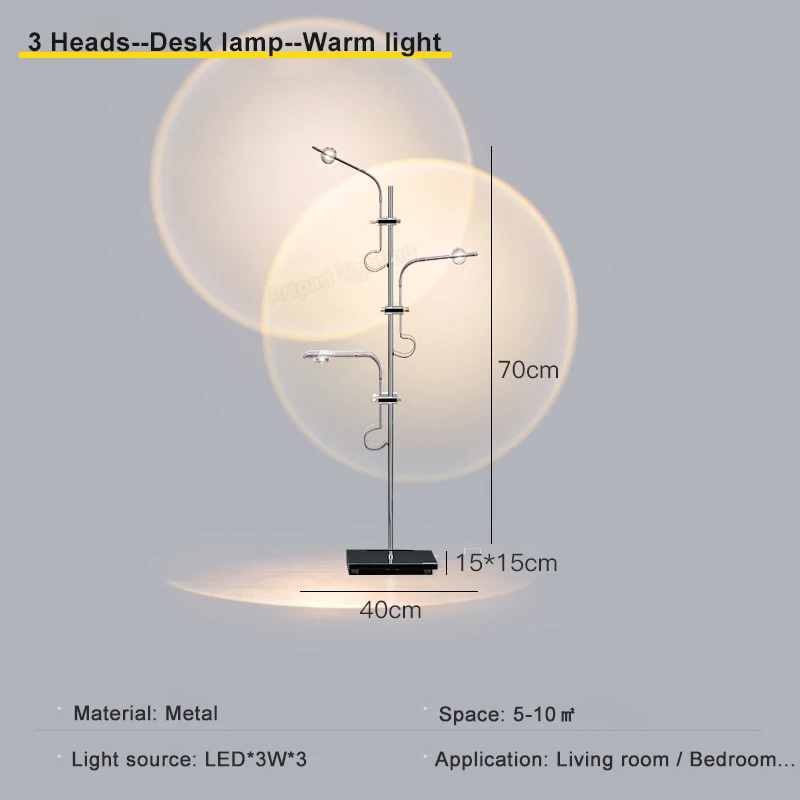 Wa Wa T Table Lamp Contemporary sunset lamp Creative Italy Design chrome lamp Living Room bedroom mood Projection night light