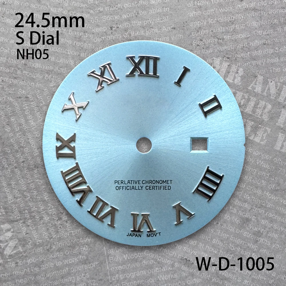 24.5 mm Rome S Logo Dial Suitable For NH05 Movement Sunburst Ladies High Quality Pink Watch Modification Accessories