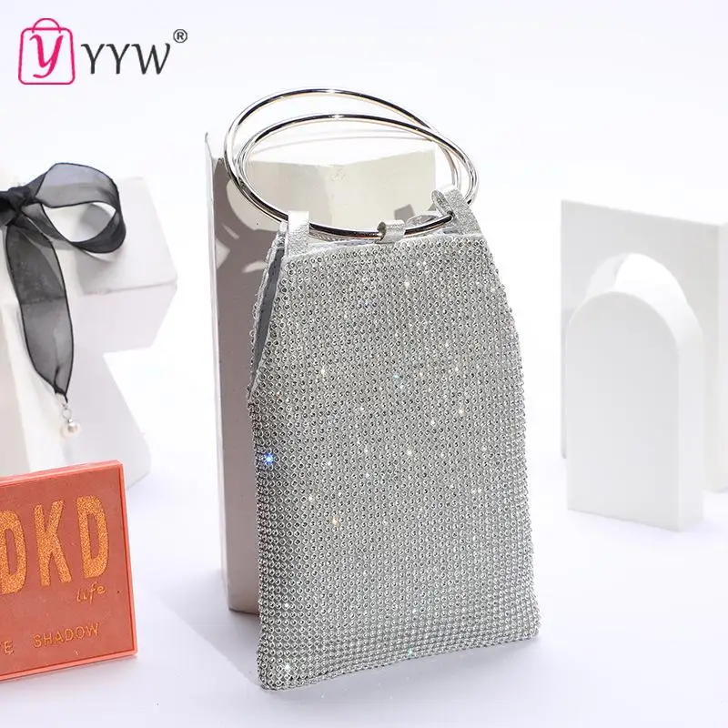 Shiny Evening Clutche Bag For Women Rhinestone Sequins New Wedding Purses Female Ladies Exquisite Tote Crossbody Party Handbags