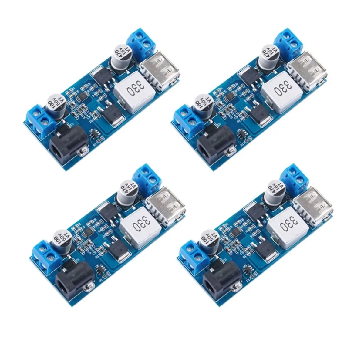 A85P 4PCS DC-DC 24V/12V to 5V 5A Step Down Power Supply Buck Converter Adjustable USB Step-Down Charging Module for Phone