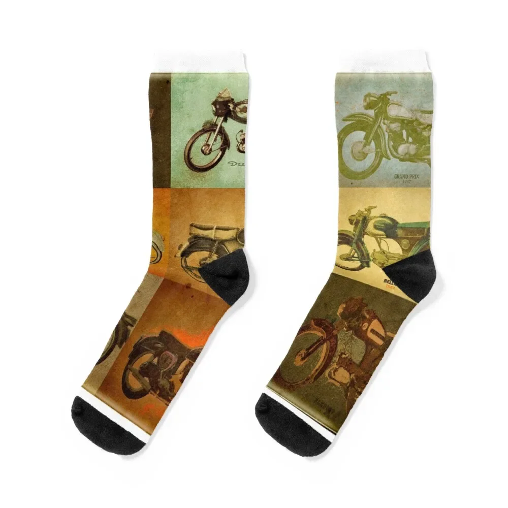 

Vintage Moto Socks gifts Toe sports set cartoon Male Socks Women's