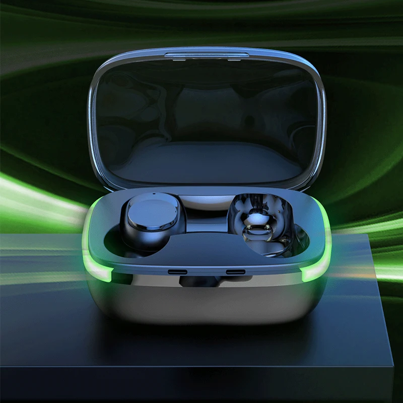 신제품 Air 60 블루투스 5.2 TWS 무선 헤드폰 LED 디스플레이 스테레오 헤드셋 터치 컨트롤 이어버드 소음 감소, 에어 헤드폰 Bluetooth
